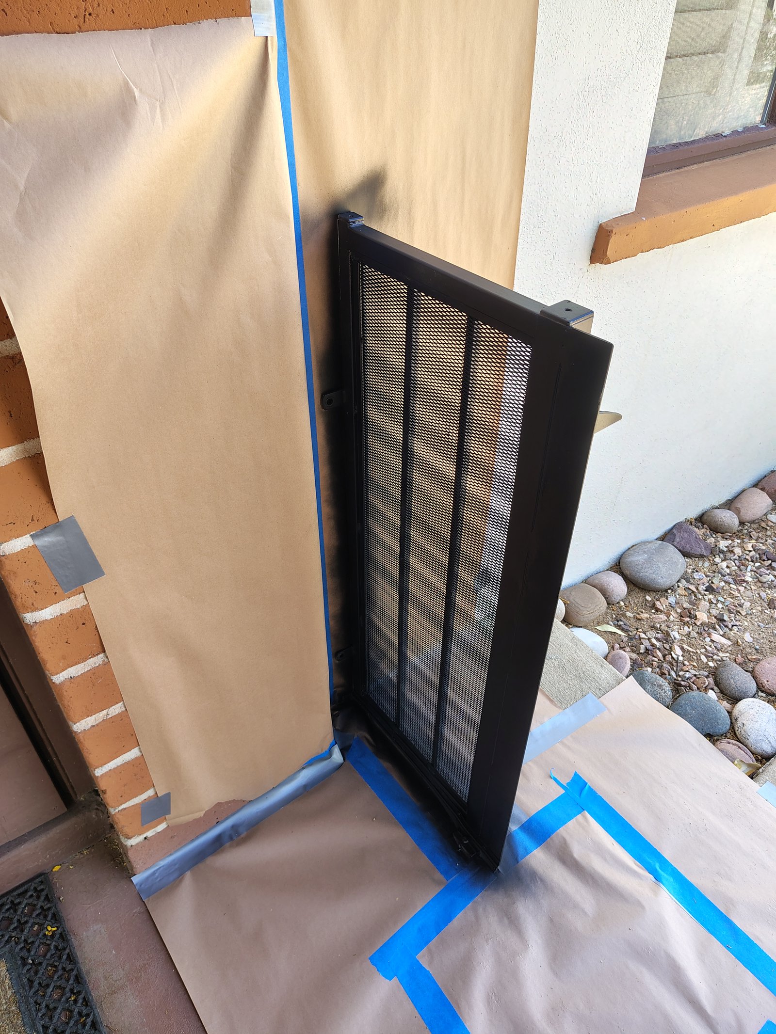 Security screen door painted black Tucson AZ
