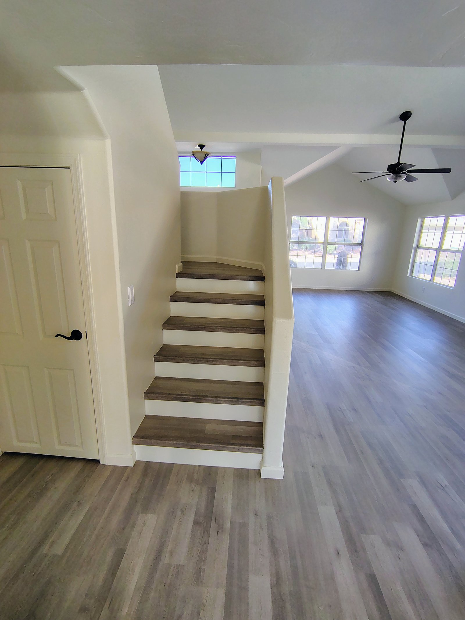 New LVP stair treads and living room floor Tucson AZ